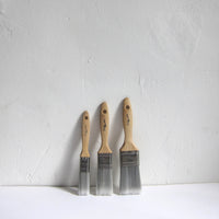 Wood handled paint brushes