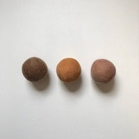 Natural dyed felt balls