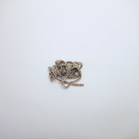 Natural cotton ribbon with red stitch