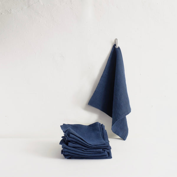 Thick linen navy napkins