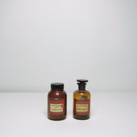 Brown chemistry bottles