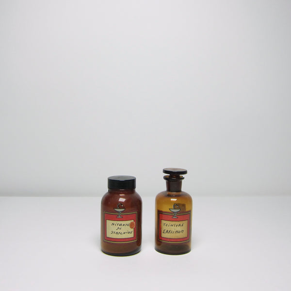 Brown chemistry bottles