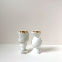 Pair of marble tealight holders