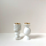 Pair of marble tealight holders