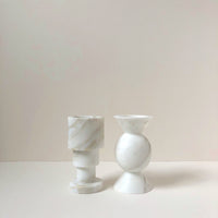 Pair of marble tealight holders