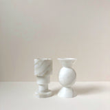 Pair of marble tealight holders