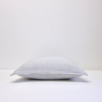 Pale grey weaved linen cushion