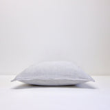 Pale grey weaved linen cushion