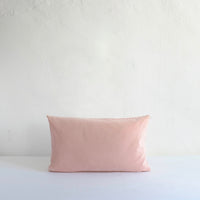 Pale pink cotton velvet cushion