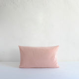 Pale pink cotton velvet cushion