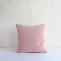 Pale pink cotton velvet cushion