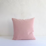 Pale pink cotton velvet cushion