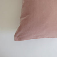 Pale pink cotton velvet cushion