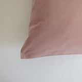 Pale pink cotton velvet cushion