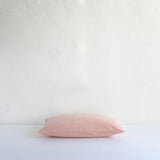 Pale pink cotton velvet cushion