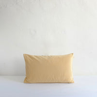 Pale yellow velvet cushion