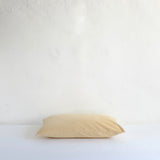 Pale yellow velvet cushion