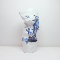 Crumpled paper vase cover