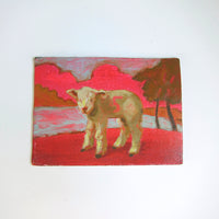 Pink lamb painting