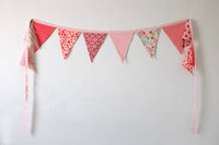 Pink + red cloth bunting