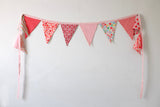 Pink + red cloth bunting