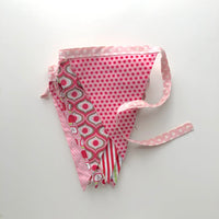 Pink + red cloth bunting