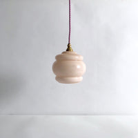 Pink milk glass pendant