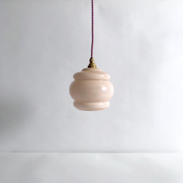 Pink milk glass pendant