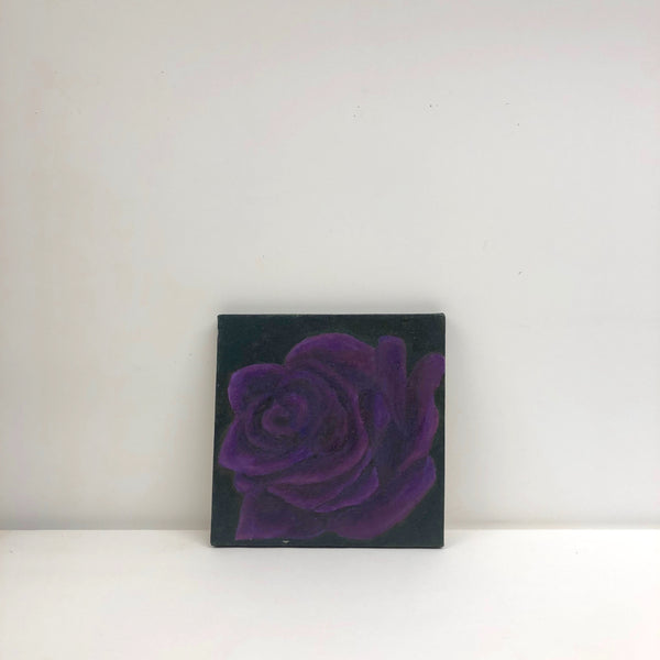 Purple painted rose wall art