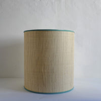 Large raffia lamp shade with striped detail