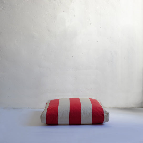 Red striped floor cushion