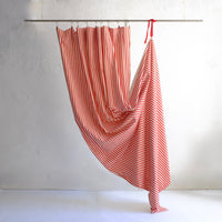 Red & white striped curtain panel