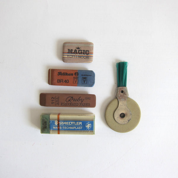 Set of retro erasers