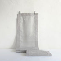 Pale grey fine linen table runners