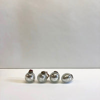 Silver glass crackle baubles: Set of 4