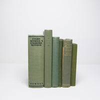 Set of 6 vintage green books