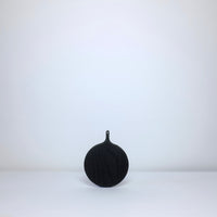 Black round wood tray
