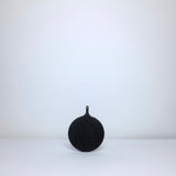 Black round wood tray