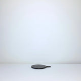 Black round wood tray