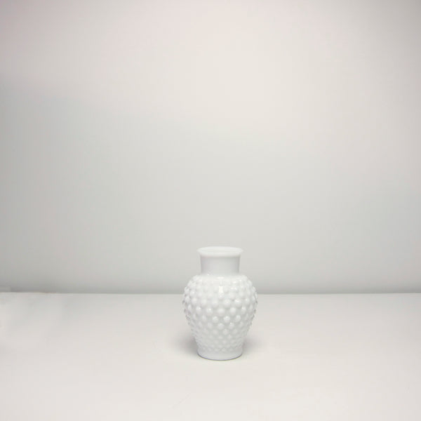 Bobble milk glass vase