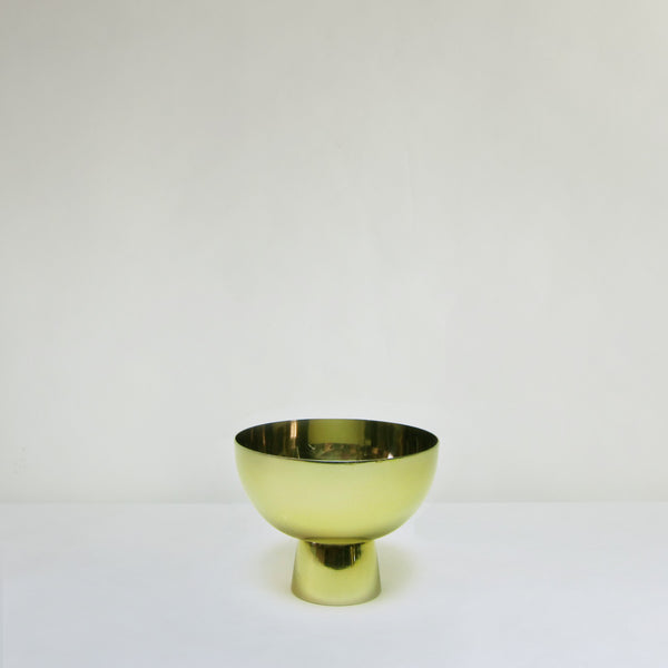 Small brass pedestal bowl