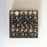 Small bronze + grey baubles: Set of 36