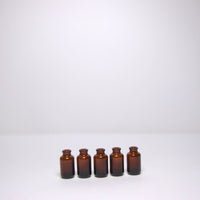 Brown glass apothecary bottles