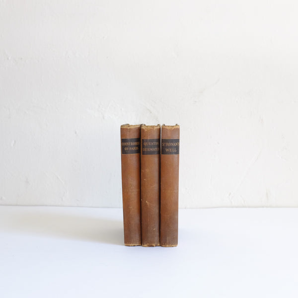 Set of 3 small brown vintage books