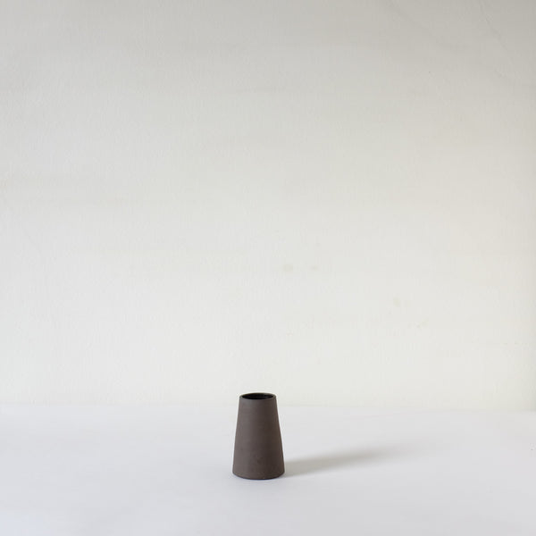 Handmade matt charcoal vase