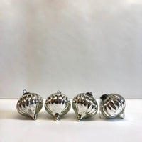 Silver snow drop baubles: Set of 4