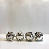 Silver snow drop baubles: Set of 4