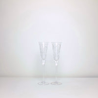 Tall crystal glass flutes