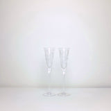Tall crystal glass flutes