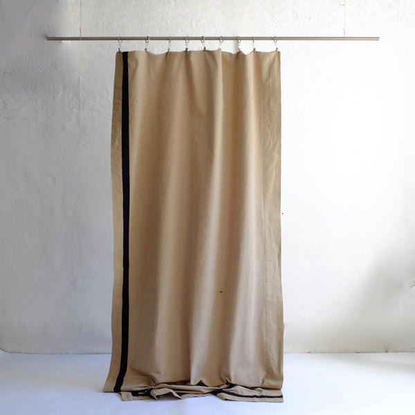Sand brushed cotton curtain panel